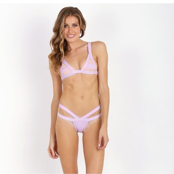 Minimale Animale bikini The Bandit Top Sun Fade Lavender mesh swimwear swim - Picture 1 of 5
